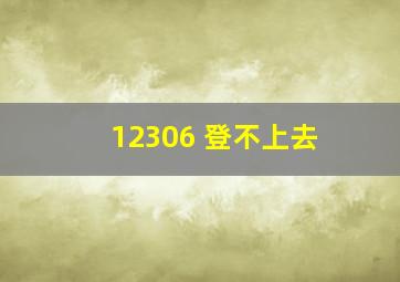 12306 登不上去